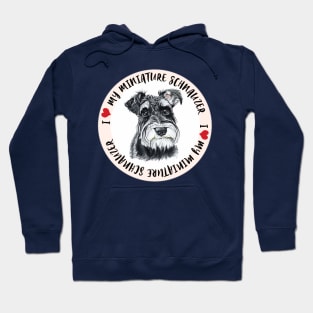 I Heart My Miniature Schnauzer Hoodie